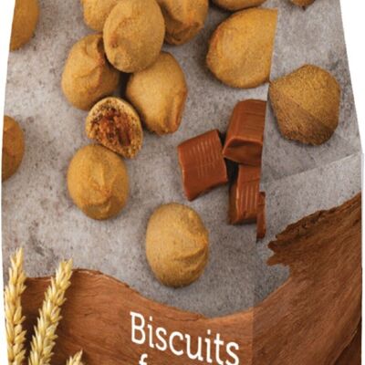 Caramel-filled cookie distribution pouches