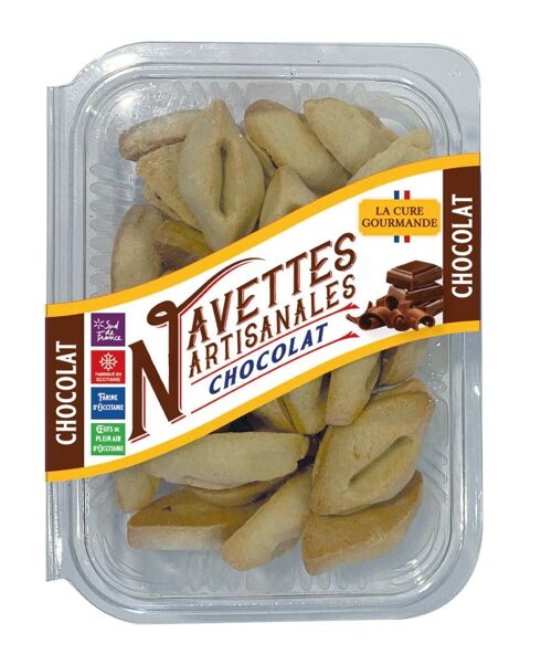 Barquettes biscuits navettes chocolat