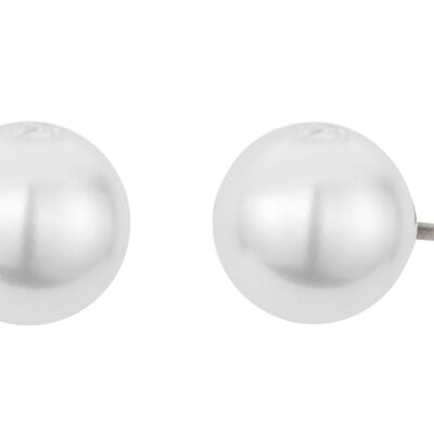 Traveller Pierced Earrings white 8mm Pearl platinum plated - 700508