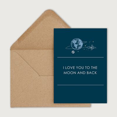 Zum Mond und zurück - Postkarte + Umschlag