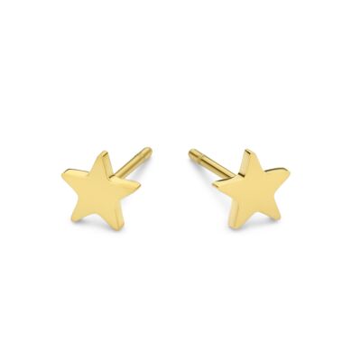 Pendientes de estrella de acero inoxidable con baño de iones de oro