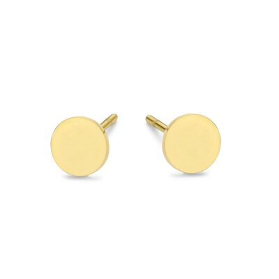 Gold ion plated stainless steel round ear studs