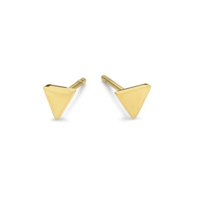 Pendientes triangulares de acero inoxidable con baño de iones de oro