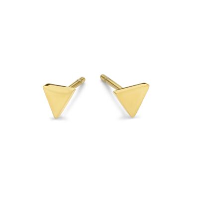 Gold ion plated stainless steel triangle ear studs