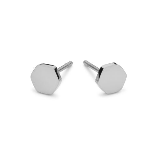 Stainless steel hexagon ear studs