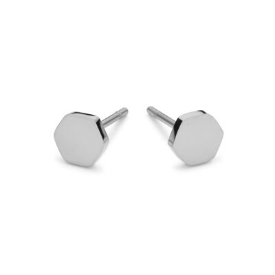 Stainless steel hexagon ear studs