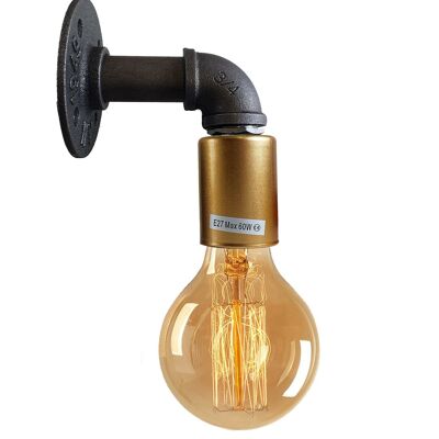 Moderne Industrielle Retro Vintage Rustikale Wandleuchte Wandleuchte Lampenfassung Gold LEDSone DE~2369 - Ja