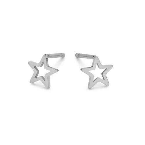 Stainless steel open star ear studs