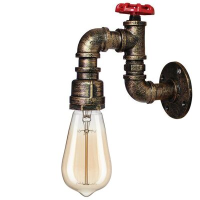 Metall Wasserpfeife Deckenleuchte Wandleuchte Vintage Industriell Rustikal Steampunk Lampe Leuchte Gebürstetes Messing LEDSone DE~2365 - Ja