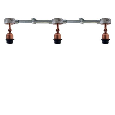 Retro-Stil verstellbares industrielles Vintage-Downlight 3-Wege-Metall-Wasserrohr-Deckenpendelleuchte LEDSone DE~2361 - Nein - Kupfer