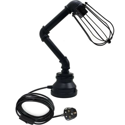 Wasserpfeife Retro Industrial Plug-In Tischlampe Steampunk Metall Indoor Standbeleuchtung Schwarz LEDSone DE~2360 - Ja