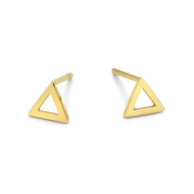 Gold ion plated stainless steel open triangle ear studs