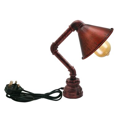Tischleuchte Retro Licht Plug in Wasserpfeife Steampunk Schreibtisch Lichtschirm LEDSone DE~2341 - Rustikales Rot - Ja