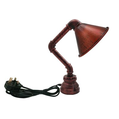 Tischleuchte Retro Licht Plug in Wasserpfeife Steampunk Schreibtisch Lichtschirm LEDSone DE~2341 - Rustikales Rot - Nein