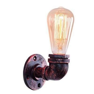 Vintage Industrielle Wasserpfeifenlampe Retro Licht Steampunk Wandleuchte LEDSone DE~2325 - Rustikales Rot - Ja