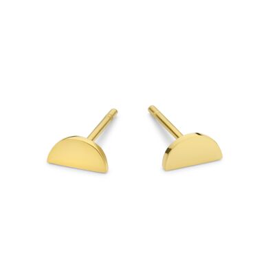 Gold ion plated stainless steel half circle ear studs