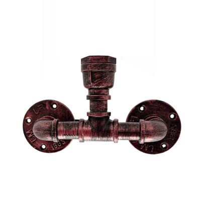 Vintage Industrial Porch Lamp Steampunk Sconce One Head Loft Rustic Water Pipe Wandleuchte LEDSone DE~2323 - Rustikales Rot - Nein