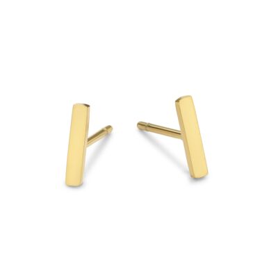 Gold ion plated stainless steel bar ear studs