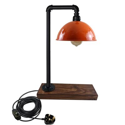 Schwarze Industrie-Tischlampe Steampunk Schreibtisch Tisch mit orangefarbenem Schirm LEDSone DE~2313 - Ja