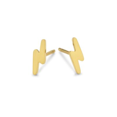 Gold ion plated stainless steel lightning ear studs