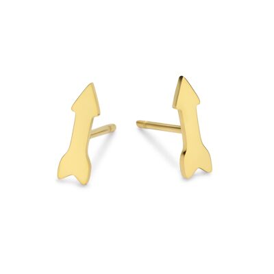 Gold ion plated stainless steel arrow ear studs
