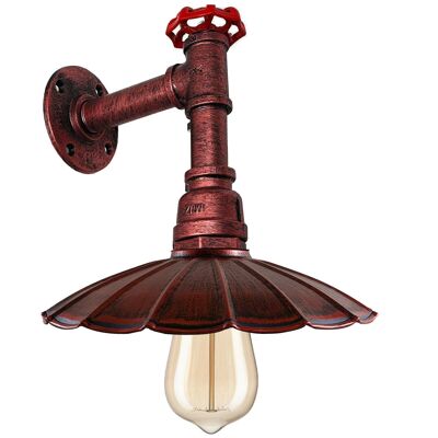 Industrieller Rohr-Licht-Regenschirm-Form-Schatten-Wand-Leuchter-Metalllampen-Armaturen für den Innenbereich LEDSone DE~2302 - Ja - Rustikales Rot