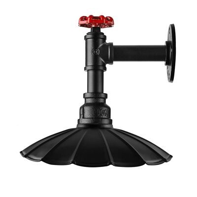 Industrieller Rohr-Licht-Regenschirm-Form-Schatten-Wand-Leuchter-Metalllampen-Armaturen für den Innenbereich LEDSone DE~2302 - Nein - Schwarz
