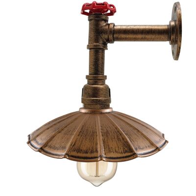 Industrie Regenschirm Form Schirm Wand Rohr Leuchten Innenleuchte Metall Lampe Kupfer gebürstet LEDSone DE~2299 - Nein