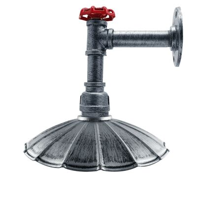 Industrie Regenschirm Form Schirm Wand Rohr Leuchten Innenleuchte Metall Lampe Silber gebürstet LEDSone DE~2298 - Ja