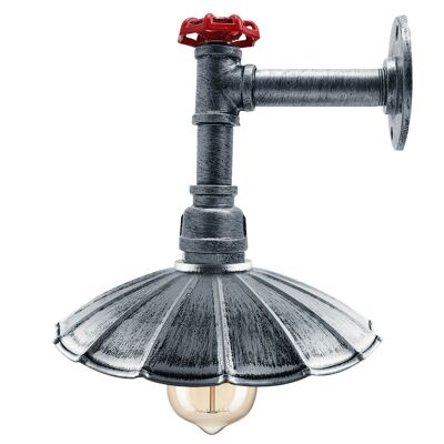 Industrie Regenschirm Form Schirm Wand Rohr Leuchten Innenleuchte Metall Lampe Silber gebürstet LEDSone DE~2298 - Nein