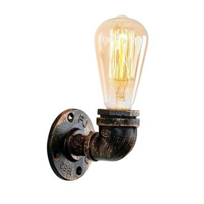 E27 Industrial Retro Style Light Steampunk Wandleuchte Wasserpfeifenlampe Kupfer gebürstet LEDSone DE~2294 - Ja