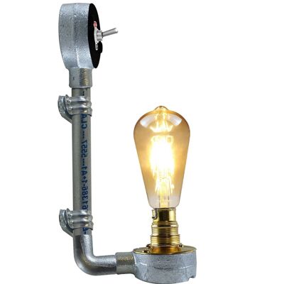Industrielles modernes Vintage Retro galvanisiertes Rohr Wandleuchte B22 Lampenbefestigung Rohrbeleuchtung LEDSone DE~2293 - Ja