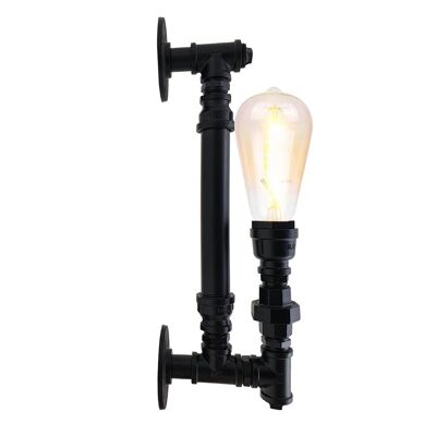 Schwarze Stahlrohrwand Vintage Industrial Retro Style Lampe Licht LEDSone DE~2282 - Ja