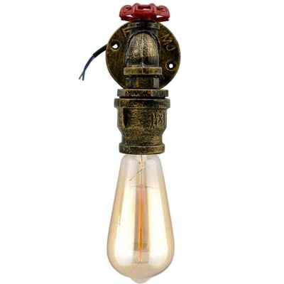 Gebürstetes Kupfer Retro Lichter Metall Wasserpfeife Vintage Loft Wandleuchte LEDSone DE~2280 - Ja