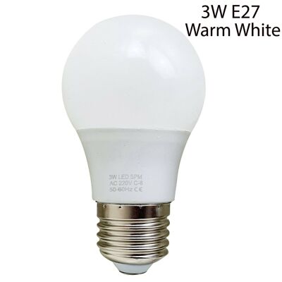 B22 oder E27 Glühbirne Energiesparlampe Warm White Globe~2218 - 3W - E27