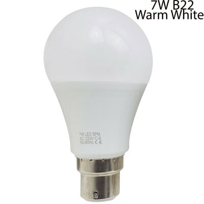 B22 oder E27 Glühbirne Energiesparlampe Warm White Globe~2218 - 7W - B22