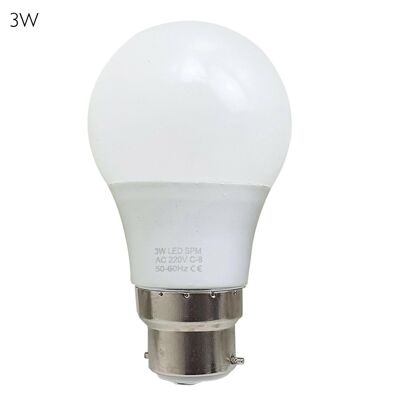 3 x energiesparendes LED-Licht, kaltweiße Birnen, B22-Bajonettschraube, Lampe 3 W-25 W GLS~2209 - 3W