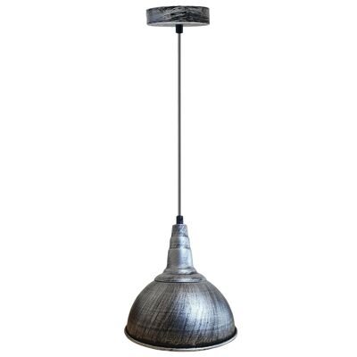 Gebürstetes Silber Retro-Pendelleuchte Lampenschirm Deckenleuchten Stil Metalllampe~2181