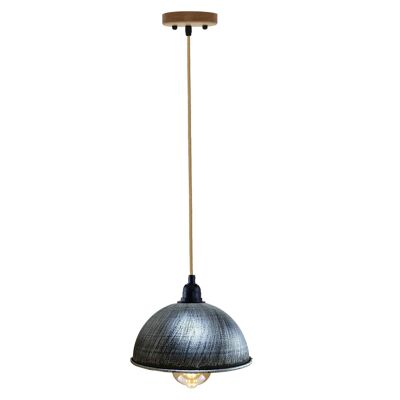 Vintage Industrial Decke Hanf Pendelleuchte Retro-Stil Lampenschirm aus Metall - gebürstetes Silber~2153