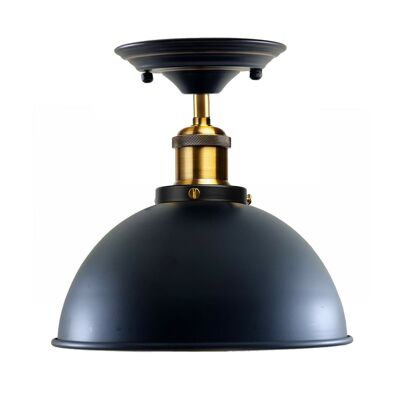 Industrielle Retro-Lampenschirm-Unterputzmontage, moderne schwarze Deckenleuchte~2125