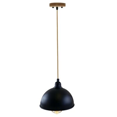 Retro-Stil Vintage industrieller Hanf-Anhänger Lampenschirm aus Metall schwarz innen~2114 - Nein