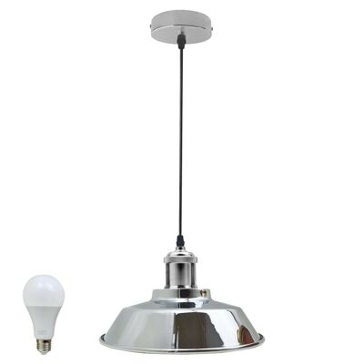 Vintage Modern Industrial Deckenlampenschirm Pendelleuchte Retro Loft Satin Nickel~2008 - Ja