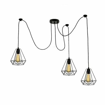 LEDSone Industrial Vintage Lampe Retro-Stil Deckenleuchte Verschiedene Spinnenlampe Pendelleuchte Kronleuchter E27 ~ 1887 - Ja - Drei Kopf