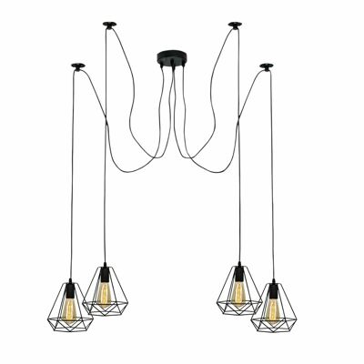 LEDSone Industrial Vintage Lampe Retro-Stil Deckenleuchte Verschiedene Spinnenlampe Pendelleuchte Kronleuchter E27 ~ 1887 - Ja - Vier Kopf