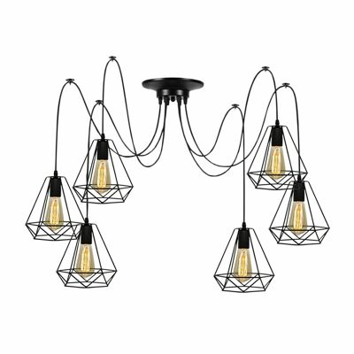 LEDSone Industrial Vintage Lampe Retro-Stil Deckenleuchte Verschiedene Spinnenlampe Pendelleuchte Kronleuchter E27 ~ 1887 - Ja - Sechs Kopf