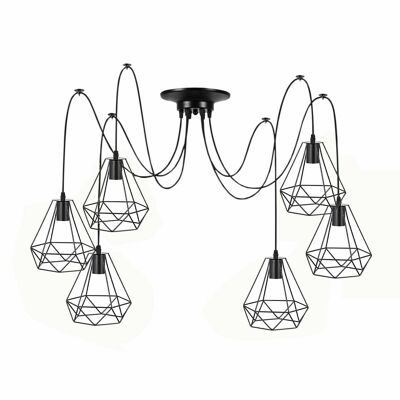 LEDSone Industrial Vintage Lampe Retro-Stil Deckenleuchte Verschiedene Spinnenlampe Pendelleuchte Kronleuchter E27 ~ 1887 - Nein - Sechs Kopf