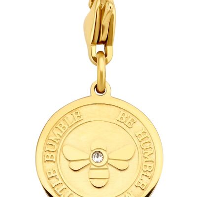 Gold ion plated stainless steel bee charm