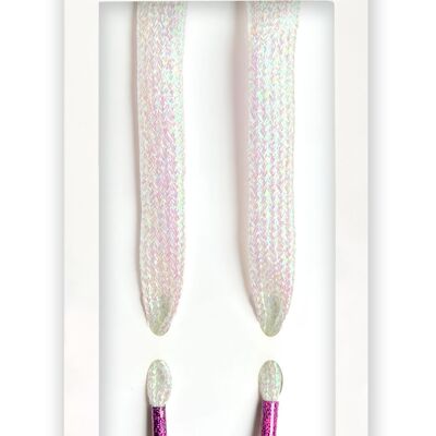 Bambini Glitter Bianco - Lacci per scarpe