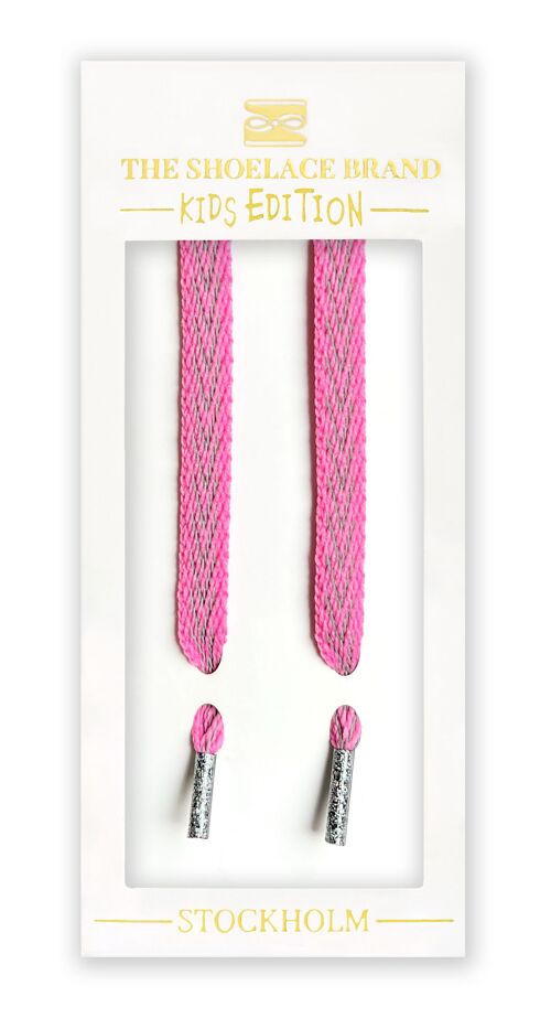Kids Reflective Pink - Shoelaces