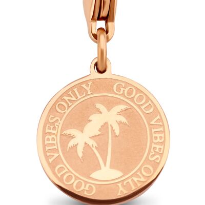 Rose gold stainless steel palmtree charm